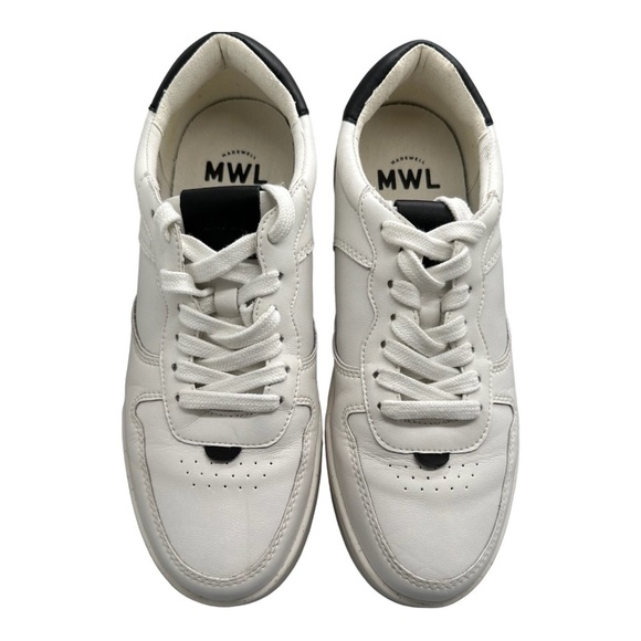 Madewell Shoes - Madewell Court Sneakers in White and black leather Minimalist Unisex Women's 9M